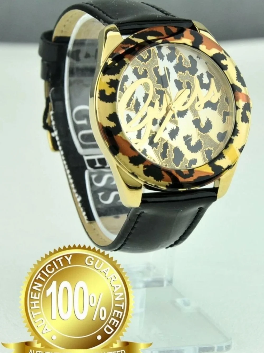 Guess Ladies Women NWT Watch SPECIAL Black Leather Women FAST SHIPPING!